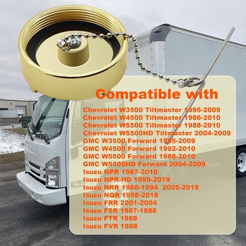 غطاء حشو خزان الوقود متوافق مع شيفروليه W3500 W4500 W5500 W5500HD Tiltmaster GMC W3500 W4500 W5500 W5500HD Forward Isuzu NPR NPR-HD NRR NQR FRR FSR FTR FVR استبدال # 8972338100 in Kuwait