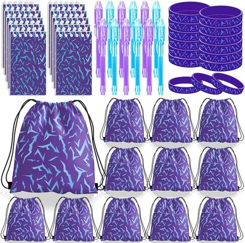 Demon Hunters Party Favors Birthday Supplies & Kpop Theme Goodie Bags for Girls, Include Drawstring Bags, Notebook ,Highlighter, Silicone Bracelet for Gifts Fillers-48 Pcs in Saudi Arabia