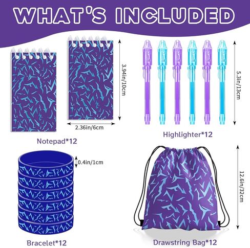 Demon Hunters Party Favors Birthday Supplies & Kpop Theme Goodie Bags for Girls, Include Drawstring Bags, Notebook ,Highlighter, Silicone Bracelet for Gifts Fillers-48 Pcs in Saudi Arabia