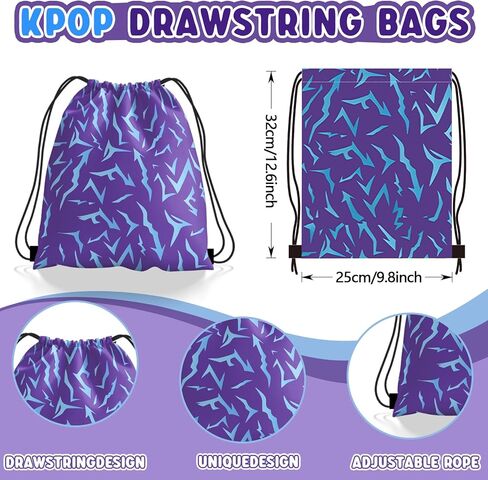 Demon Hunters Party Favors Birthday Supplies & Kpop Theme Goodie Bags for Girls, Include Drawstring Bags, Notebook ,Highlighter, Silicone Bracelet for Gifts Fillers-48 Pcs in Saudi Arabia