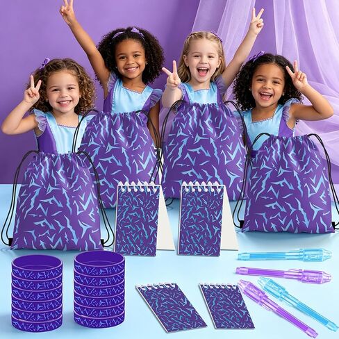 Demon Hunters Party Favors Birthday Supplies & Kpop Theme Goodie Bags for Girls, Include Drawstring Bags, Notebook ,Highlighter, Silicone Bracelet for Gifts Fillers-48 Pcs in Saudi Arabia