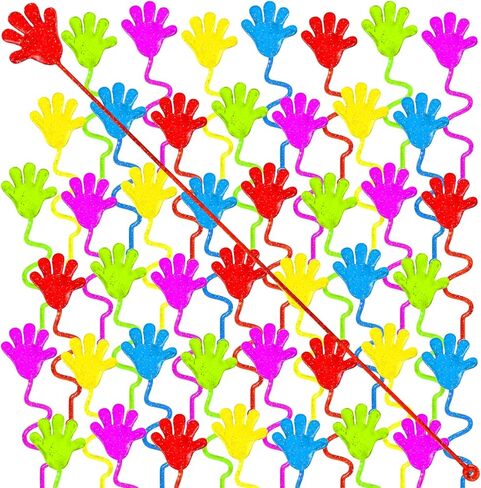 120PCS Glitter Sticky Hands for Kids, Mini Stretchy Slap Hands Toys, Little Hands Sticky Hands Bulk for Party Favors, Girls, Boys, Classroom Prizes, Students, Birthday Gifts, Goodie Bags Stuffers in Saudi Arabia