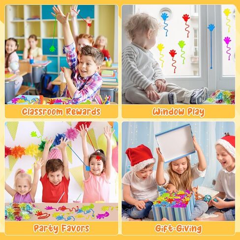 120PCS Glitter Sticky Hands for Kids, Mini Stretchy Slap Hands Toys, Little Hands Sticky Hands Bulk for Party Favors, Girls, Boys, Classroom Prizes, Students, Birthday Gifts, Goodie Bags Stuffers in Saudi Arabia
