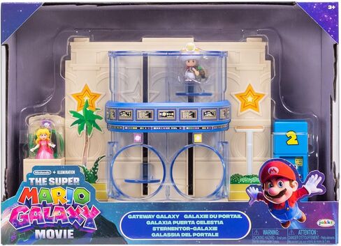 The Super Mario Galaxy Movie – Gateway Galaxy Diorama Playset with 1.5 Inch Princes Peach and Exclusive Captain Toad Mini Action Figures, Spring Star Launcher Feature in Saudi Arabia