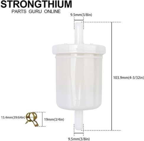 Strongthium 5/16 12581-43012 فلتر الوقود المضمن متوافق مع Kubota BX22 BX23S BX24 BX25 BX1500 BX1800 BX1880 BX2200 BX2660 G1800 G1900 جزازة العشب جرار in Kuwait