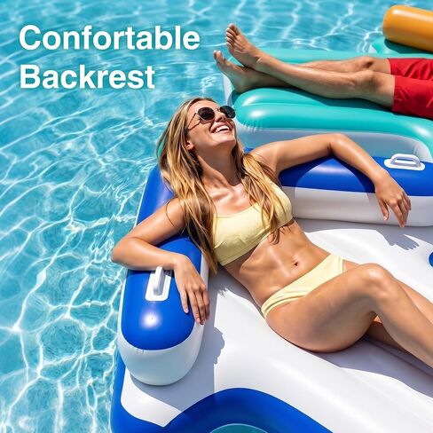 Funscape Inflatable Pool Floats for Adult, Floating Pool Lounger Tanning Bed, Cool Sun Bathing Tan Blow up Raft Floatie W/Handle, Summer Swimming Water Mat, Party Gift for Beach Backyard Lake in Saudi Arabia