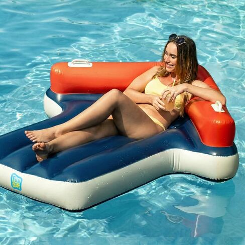 Funscape Inflatable Pool Floats for Adult, Floating Pool Lounger Tanning Bed, Cool Sun Bathing Tan Blow up Raft Floatie W/Handle, Summer Swimming Water Mat, Party Gift for Beach Backyard Lake in Saudi Arabia