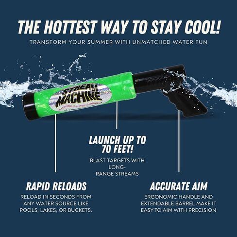 Stream Machine QF-2000 Water Blaster 2 Pack, Water Gun Squirt Gun Set, Hydrobolic Water Launcher, Shoots Up to 70 Feet, Easy Fill for Pool, Lake, Ocean & Beach, Ages 8+ in Saudi Arabia