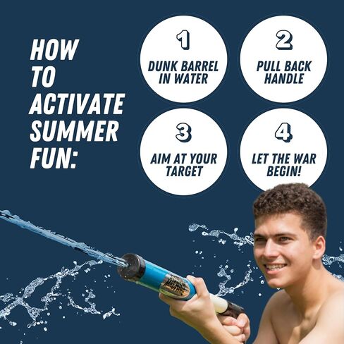 Stream Machine QF-2000 Water Blaster 2 Pack, Water Gun Squirt Gun Set, Hydrobolic Water Launcher, Shoots Up to 70 Feet, Easy Fill for Pool, Lake, Ocean & Beach, Ages 8+ in Saudi Arabia