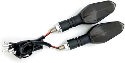 2 PCS Motorcycle Turn Signals, M10 Motorbike Front Rear Led Lights with Projection Arrow, 3 Wire Motorcycles Blinkers, 27 DRL Light Modes (Yellow) in Saudi Arabia