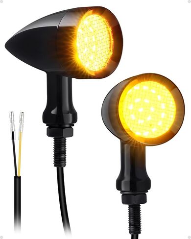 إشارات الانعطاف للدراجات النارية من Amazicha 24 مصباح LED، إشارات الانعطاف الخلفية LED، شعاع أحمر أصفر SMD أضواء وامضة مع فتحات تثبيت 8 مم/10 مم مناسبة لهارلي دينا ياماها هوندا سوزوكي كاواساكي in Kuwait