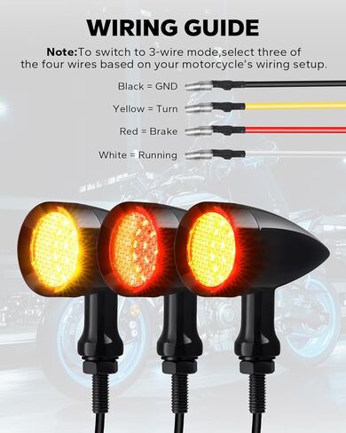 إشارات الانعطاف للدراجات النارية من Amazicha 24 مصباح LED، إشارات الانعطاف الخلفية LED، شعاع أحمر أصفر SMD أضواء وامضة مع فتحات تثبيت 8 مم/10 مم مناسبة لهارلي دينا ياماها هوندا سوزوكي كاواساكي in Kuwait