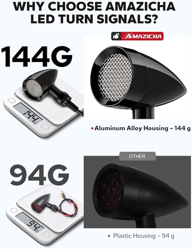 إشارات الانعطاف للدراجات النارية من Amazicha 24 مصباح LED، إشارات الانعطاف الخلفية LED، شعاع أحمر أصفر SMD أضواء وامضة مع فتحات تثبيت 8 مم/10 مم مناسبة لهارلي دينا ياماها هوندا سوزوكي كاواساكي in Kuwait