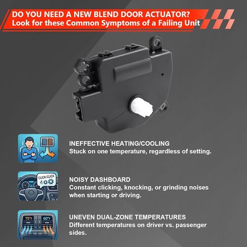 HVAC Heater Blend Door Actuator Compatible with Jeep Wrangler 2011-2018, Grand Cherokee, Dodge Journey 2009-2020, Avenger, Ram ProMaster 1500 2500 3500, Replaces 68018109AA, 604-029 Air Door Actuator in Kuwait