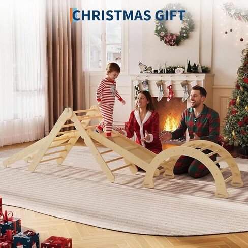 TrailBlaze 8-in-1 Collapsible Child-Centered Climbing Triangle Set for Toddlers – Wooden Indoor Jungle Gym – Includes Arch, Ramp & Ladder – Promotes Gross Motor Skills – Perfect for Kids Playroom – in Saudi Arabia