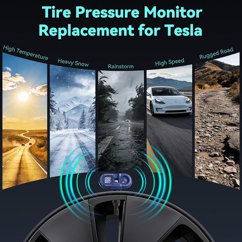 Tesla TPMS Sensor - Wireless Tire Pressure Monitoring System - Compatible with Tesla Models 3/Y/X/S Accessories, OEM 1490701-00-B 1490701-01-B 1490701-01-C 1034602-00-A in Saudi Arabia