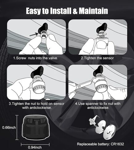 نظام مراقبة ضغط الإطارات بالطاقة الشمسية RV TPMS مع 6 أجهزة استشعار، يدعم تبديل وضع العجلة 4/6، 5 أوضاع تنبيه لمراقبة ضغط الإطارات في الوقت الحقيقي/درجة الحرارة لشاحنة مقطورة (0 ~ 199 رطل لكل بوصة مربعة) in Kuwait