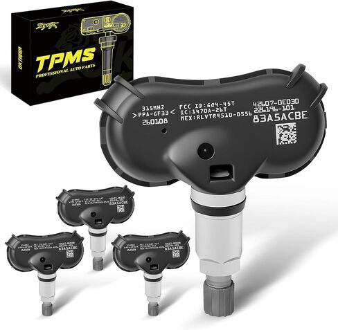 Oktiger 315MHz TPMS Sensor Pre-Programmed Fit for Toyota 2020-2024 Highlander, 2019-2024 RAV4, 2018-2019 Sequoia, 2021-2024 Sienna, 2018-2023 Tundra, Tire Pressure Sensor 4PCS OE#42607-0E030 in Kuwait