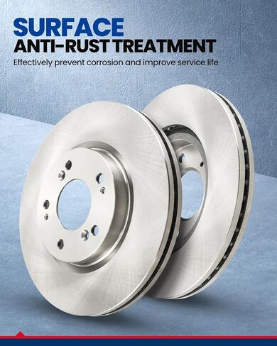 KAX Brakes and Rotors Kit for Chevrolet Malibu 2009-2012, 2.2L 2004, 3.5L 2004-2005, Pontiac G6 2006-2010, Disc Brake Rotor Ceramic Brake Pads 55093+D1160+55094+D1033 Front 11.66 inch,Rear 10.65 inch in Kuwait