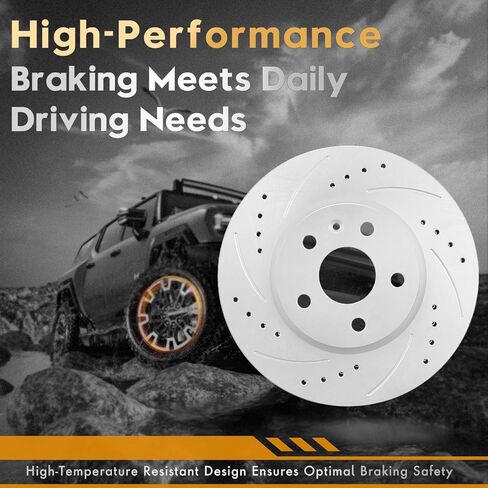 مكابح ودوارات Betthand مناسبة لـ 2010-2017 Chevy Equinox، 2010-2017 GMC Terrain، 2.4L 3L 3.6L، L4 V6، 12.64 بوصة + 11.93 بوصة دوارات هندسية ومنصات سيراميك، 580746+580763، 55174+55178، فتحات تهوية مشقوق in Kuwait
