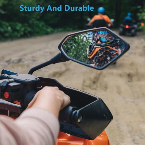 Universal Hawk-eye Motorcycle Convex Rear View Mirror - with 10mm Bolt, Handle Bar Mount Clamp Compatible with Cruiser, Suzuki, Honda, Victory and More, black, ATV-YY-08 in Saudi Arabia