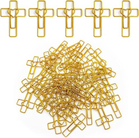 50 Pack Love Cross Paper Clip, Journaling Bookmarks Paperclips, High Appearance Heart-Shaped Cross Paper Clip A Great Item for Office Stationery in Saudi Arabia