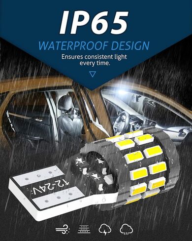 KATUR 194 T10 W5W 168 LED لمبة إضاءة فائقة السطوع 6000K زينون أبيض 30-SMD 3014 رقائق 12-24 فولت CANBUS خالية من الأخطاء LED لمبة بديلة لقبة السيارة خريطة الباب ضوء لوحة الترخيص (نسخة مطورة) in Kuwait