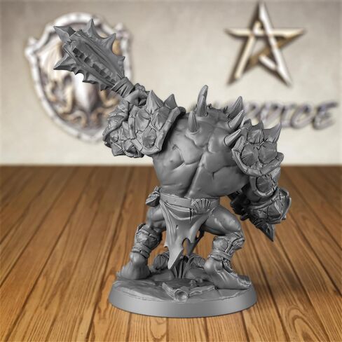 AUSPDICE Dungeons and Dragons Amphibious Bull Miniature 32 مم، راتنج متين، هدية مثالية لسيد الزنزانة -S186 in Kuwait