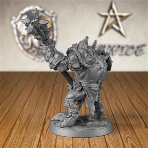 AUSPDICE Dungeons and Dragons Amphibious Bull Miniature 32 مم، راتنج متين، هدية مثالية لسيد الزنزانة -S186 in Kuwait