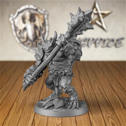AUSPDICE Dungeons and Dragons Amphibious Bull Miniature 32 مم، راتنج متين، هدية مثالية لسيد الزنزانة -S186 in Kuwait