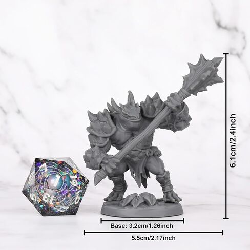 AUSPDICE Dungeons and Dragons Amphibious Bull Miniature 32 مم، راتنج متين، هدية مثالية لسيد الزنزانة -S186 in Kuwait
