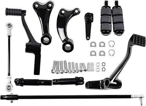 Astra Depot Black Forward Controls Pegs Levers Linkages Compatible with Harley Sportster XL 1200 883 2014-2022 in Kuwait
