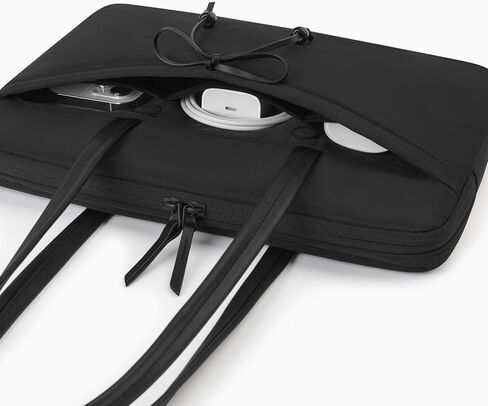 Comfyable 13 Inch Laptop Sleeve with Handle, Compatible with 13" MacBook Air M5 and Mac Neo, 14" MacBook Pro M5 Pro/Max 2026, Daily School Nylon Computer Bag, Cute Bow Design for Girls, Black in Saudi Arabia