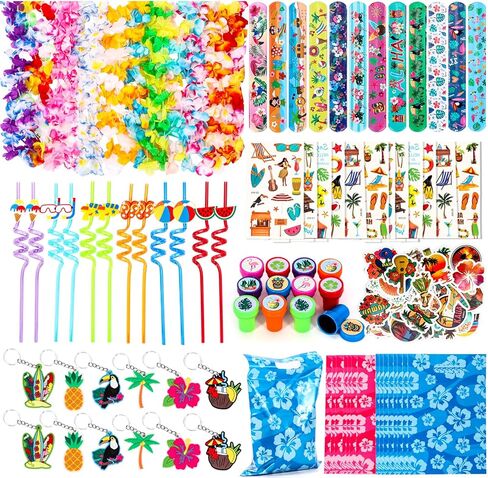 120 Pcs Hawaiian Luau Party Favors Tropical Birthday Supplies, Summer Tropical Party Favors for Kids Beach Pool Birthday Party Goodie Bag Stuffers in Saudi Arabia
