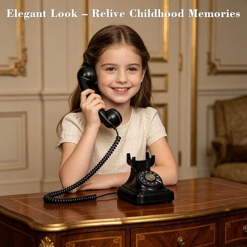 Bluetooth Retro Phone with Speakerphone, Music Playback & Bluetooth Landline Phone,Compatible with iPhone & Android, Beautiful Decor for Home,Long Battery Life, Elegant Appearance in Saudi Arabia