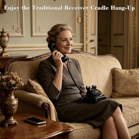 Bluetooth Retro Phone with Speakerphone, Music Playback & Bluetooth Landline Phone,Compatible with iPhone & Android, Beautiful Decor for Home,Long Battery Life, Elegant Appearance in Saudi Arabia