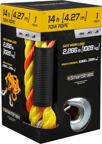 14 ft. 2,266 lb. Working Load Limit Tow Rope Strap with Hooks in Saudi Arabia