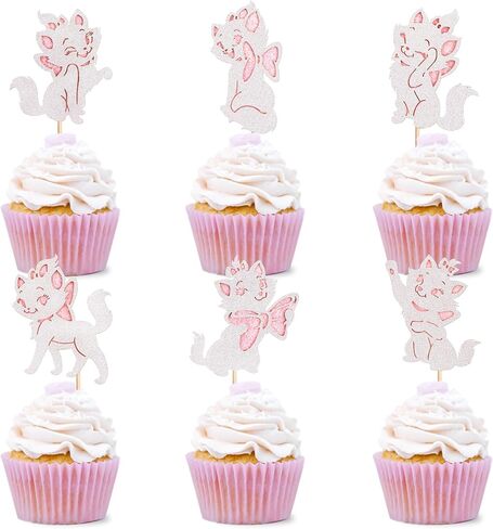 36Pcs Pet Cat Cupcake Toppers Cartoon Cats Cupcake Picks for Baby Shower Kids Cat Birthday Cupcake Cake Decorations Pet Cats Party Supplies in Saudi Arabia