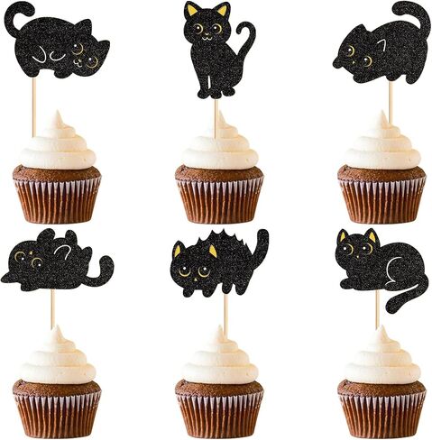 36Pcs Pet Cat Cupcake Toppers Cartoon Cats Cupcake Picks for Baby Shower Kids Cat Birthday Cupcake Cake Decorations Pet Cats Party Supplies in Saudi Arabia
