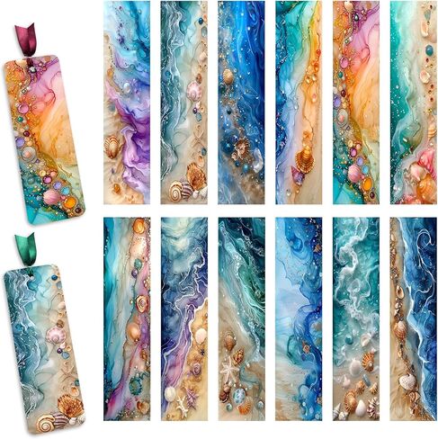 24 PCS Beach UV DTF Cup Warp High Viscosity Stickers for Acrylic Bookmarks Diaries Journals in Saudi Arabia