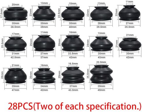 28PCS Universal Ball Joint Boots Dust Protection Rubber Ball Joint Dust Boots Covers Ball Joint Boot Suspension Steering Tie Rod End Boots for Most Cars SUVs Trucks in Kuwait