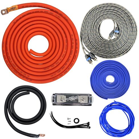 طقم أمبير كبير الحجم 1/0 Ga CCA AWG ملتوي RCA أزرق أسود كامل عالي السماء in Kuwait