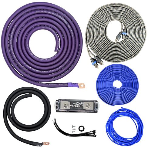طقم أمبير كبير الحجم 1/0 Ga CCA AWG ملتوي RCA أزرق أسود كامل عالي السماء in Kuwait
