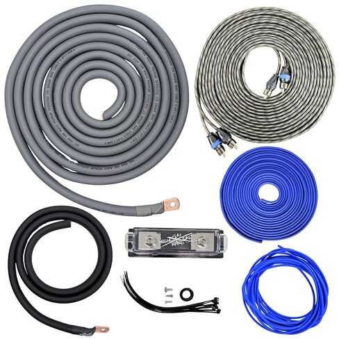 طقم أمبير كبير الحجم 1/0 Ga CCA AWG ملتوي RCA أزرق أسود كامل عالي السماء in Kuwait