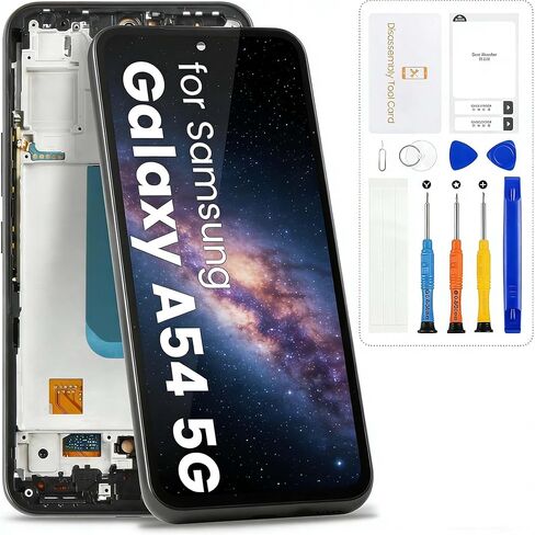بديل شاشة Samsung Galaxy A54 5G من Incell لهاتف Samsung A54 5G LCD SM-A546B مجموعة محول رقمي لشاشة تعمل باللمس مع أدوات (أسود مع إطار، بدون بصمة إصبع) in Saudi Arabia