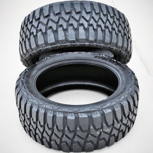 مجموعة من 4 (أربعة) إطارات Evoluxx Rotator M/T Mud للطرق الوعرة الخفيفة للشاحنات الخفيفة - 37X13.50R24LT 37X13.50X24 37X13.50-24 124Q نطاق التحميل F LRF 12-Ply BSW جدار جانبي أسود in Kuwait