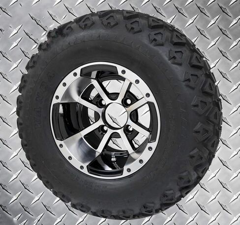GOLF CART 10"x7" MACH/BLK STORM TROOPER WHEELS & 20" ALL TERRAIN TIRES-SET OF 4 in Kuwait