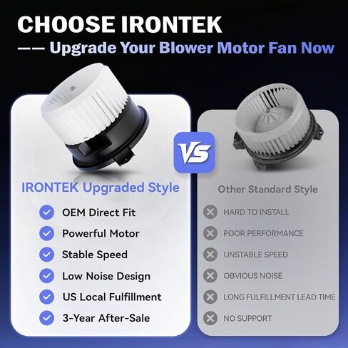 مروحة محرك منفاخ IRONTEK 700303 متوافقة مع Lexus 2010-2019 GX460/ 2008-2019 LX570، لتويوتا 2008-2013 هايلاندر/ 2008-2019 Land Cruiser/ 2008-2019 سيكويا/ 2011-2019 سيينا 700303 8710328111 in Kuwait