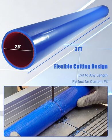 Silicone Radiator Coolant Hose Fit for Peterbilt Freightliner Kenworth Truck Trailer Bus, Coolant Hose High Temp 2.5" ID x 3 Foot, 4 Ply with Rubber Lining in Saudi Arabia