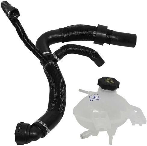 Engine Radiator Coolant Reservoir Expansion Tank and Coolant Outlet Hose Compatible with Jeep Renegade 2015-2021 Compass 2017-2022 2.4L Replaces 68380330AB 68380330AA 68249896AC 603841 603-841 in Saudi Arabia